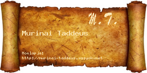 Murinai Taddeus névjegykártya